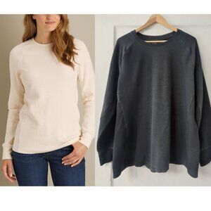 Duluth Trading Co. | Women's Longtail T Winter Waffle Crewneck In Charcoal Grey